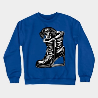 Dachshund Dog on a boot Crewneck Sweatshirt